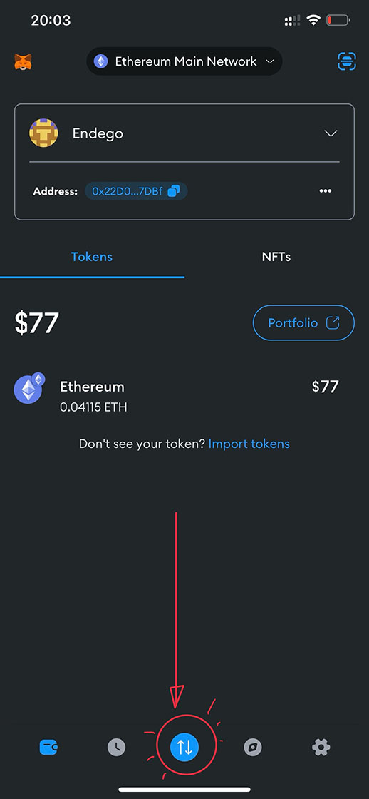 Open your MetaMask wallet