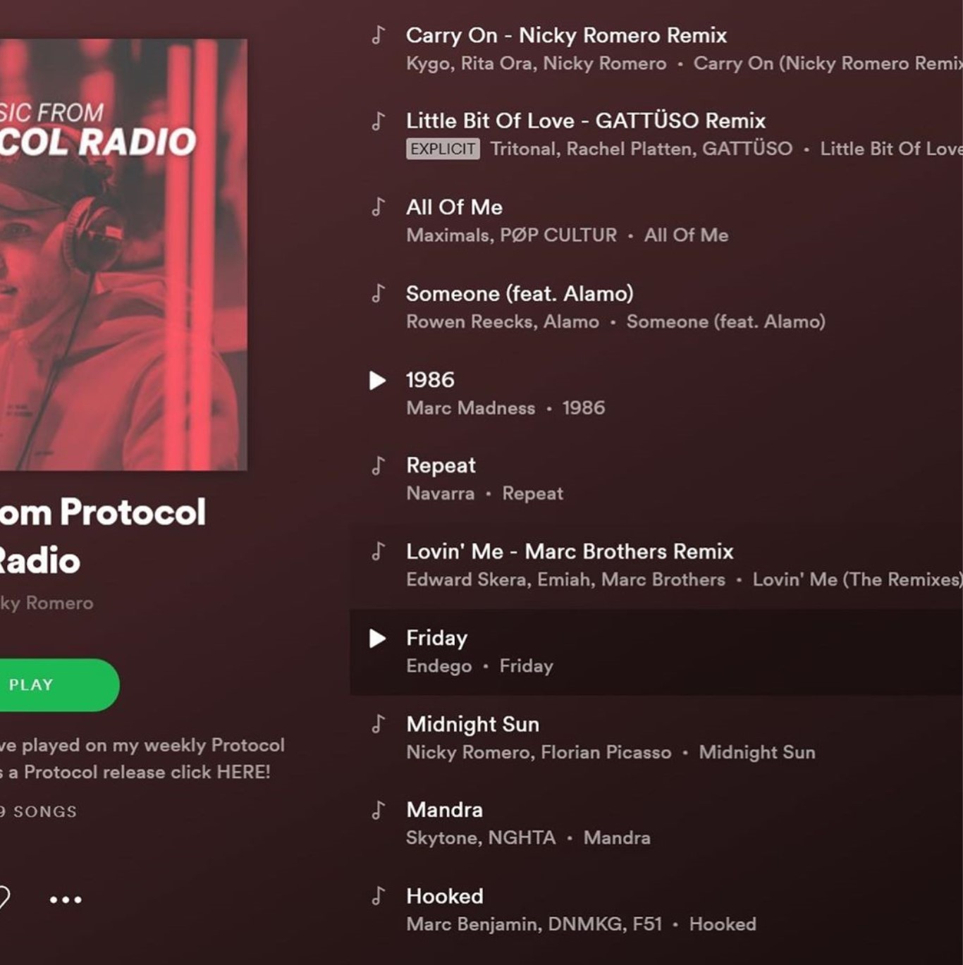 Endego — Friday is supported on Protocol Radio by Nicky Romero.